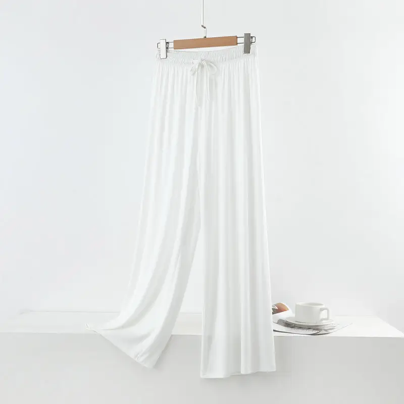 Women's 2023 Wide Leg Modal Cotton Pants Blue - Image 14