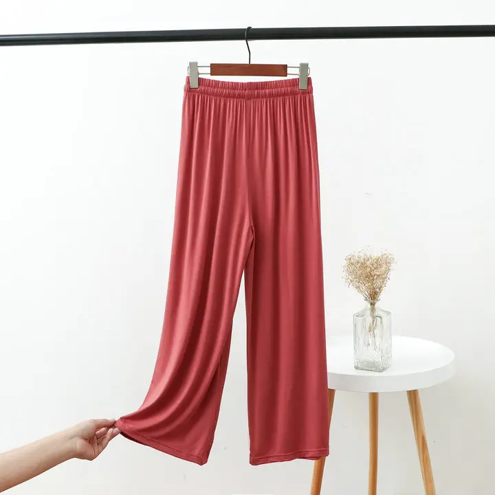 Women's 2023 Wide Leg Modal Cotton Pants Blue - Image 7