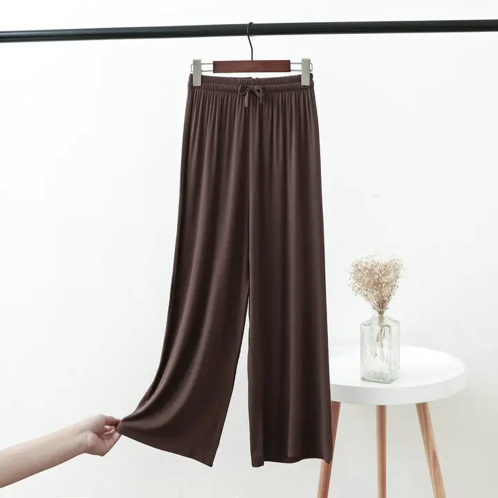 Women's 2023 Wide Leg Modal Cotton Pants Blue - Image 8