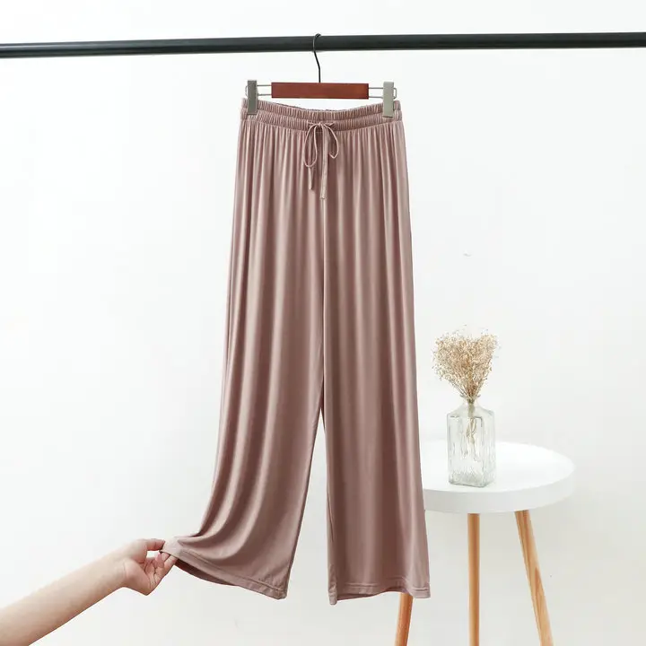 Women's 2023 Wide Leg Modal Cotton Pants Blue - Image 9