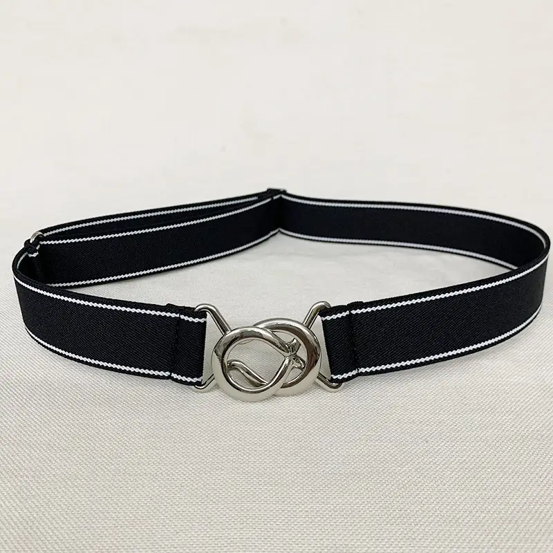 3cm Elastic Belt for Women with Stripes & Adjustable Closure - Image 2
