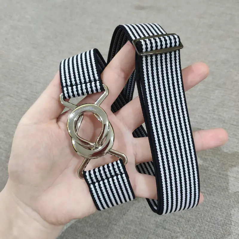 3cm Elastic Belt for Women with Stripes & Adjustable Closure - Image 21