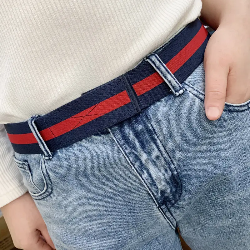 Men's 4cm Belt with Red Blue Stripe Waist Belt - Image 15