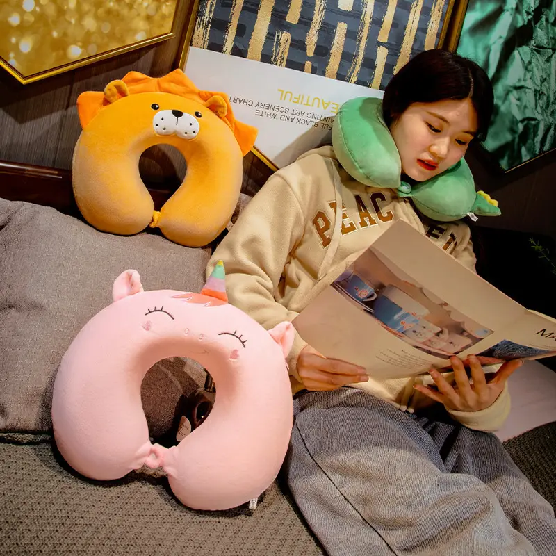 Cartoon U-Shaped Neck Pillow for Sleep and Travel - Image 43