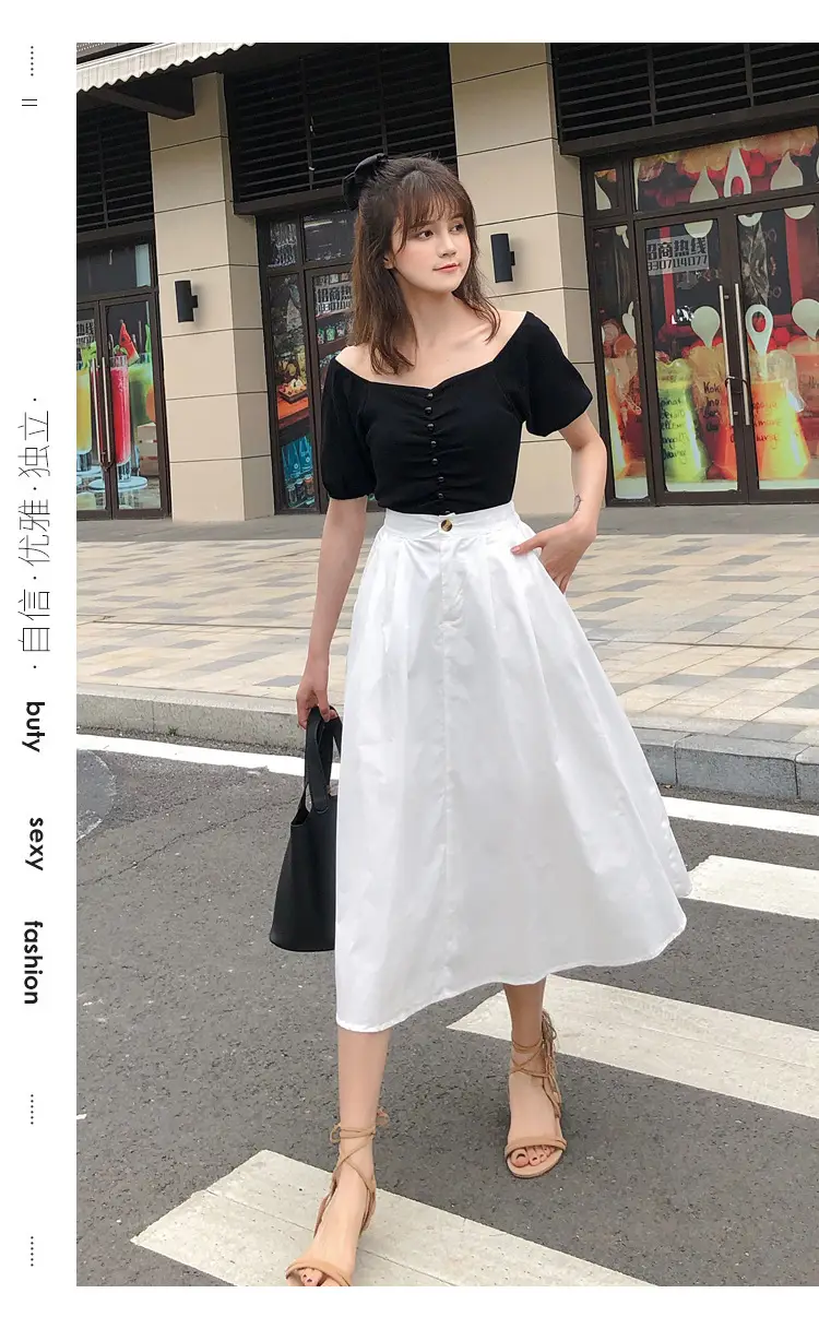 French High-Waisted Black Skirt for Women 2023 — feature 13