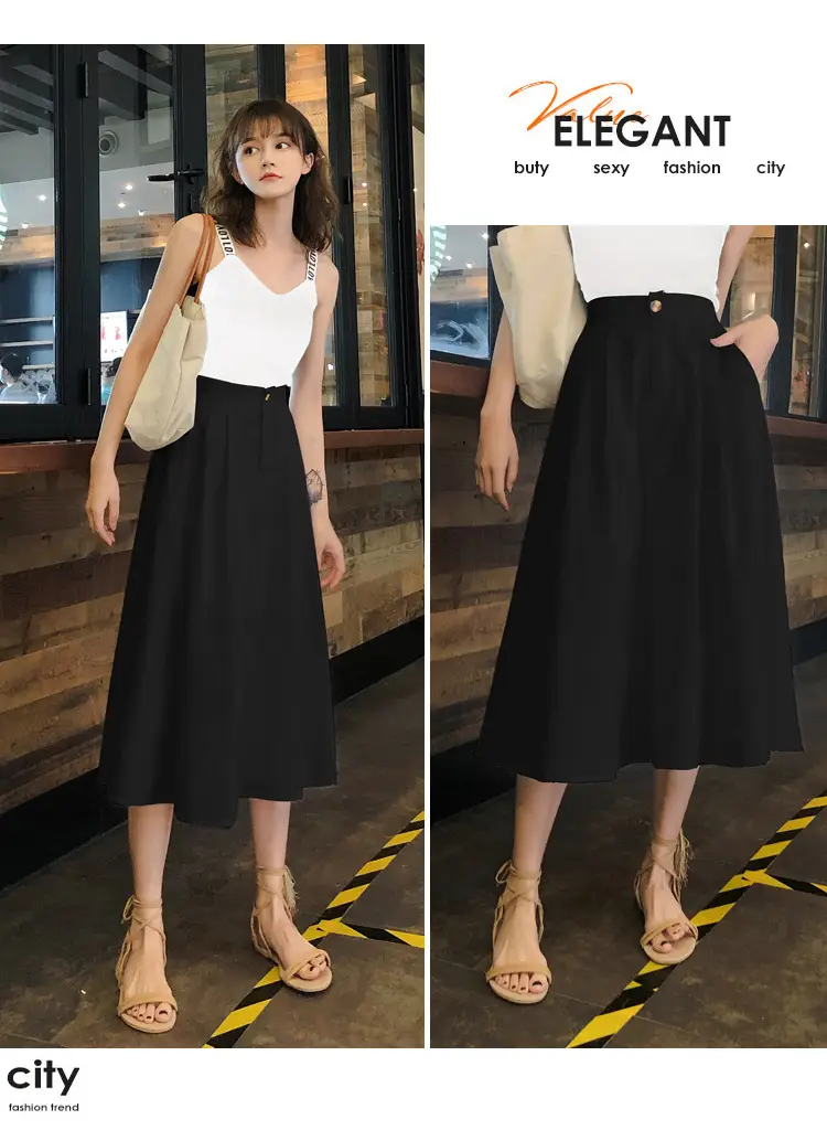 French High-Waisted Black Skirt for Women 2023 — feature 23