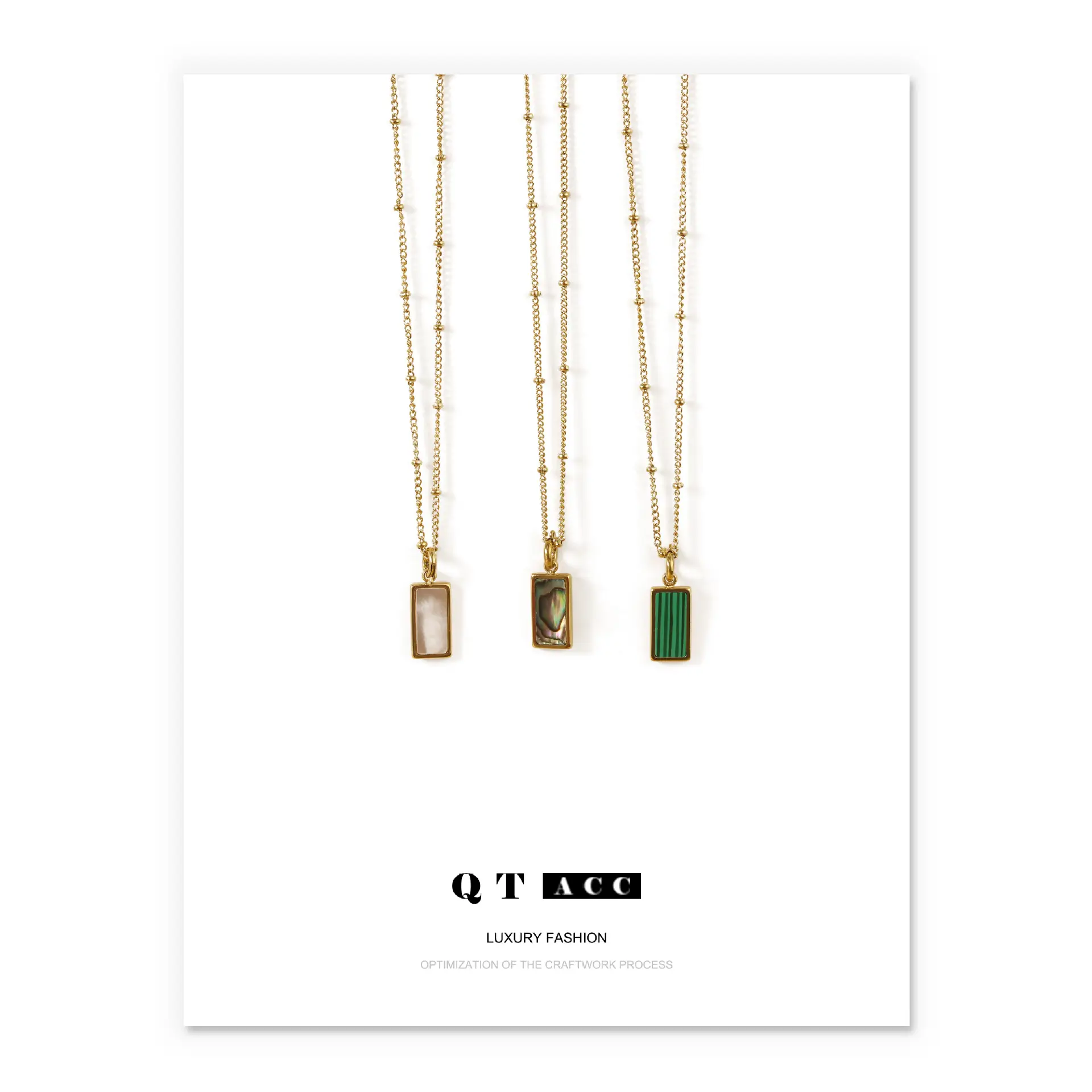 Real Gold Necklace with Mother Shell Pendant