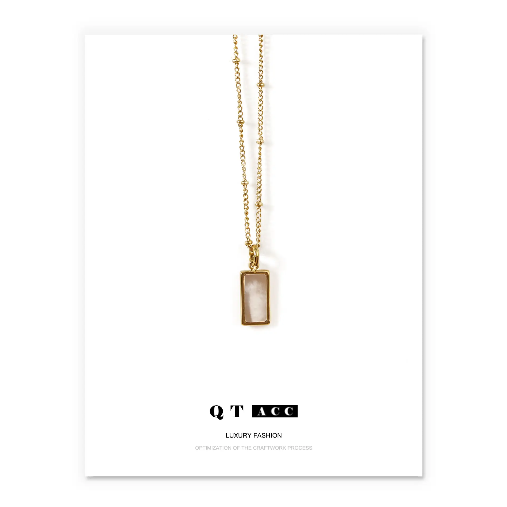 Real Gold Necklace with Mother Shell Pendant