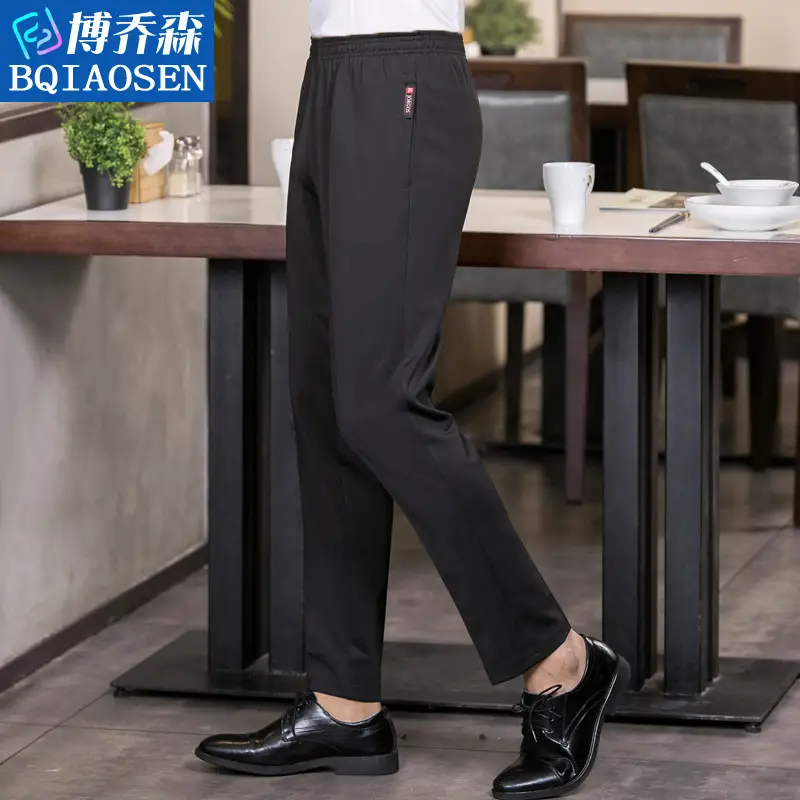 Black Full Elastic Men's Pants for Work - Image 3