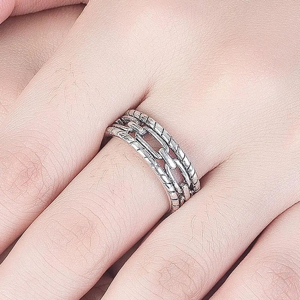 Antique Silver Twist Open Ring for Women Ethnic Jewelry - Image 4