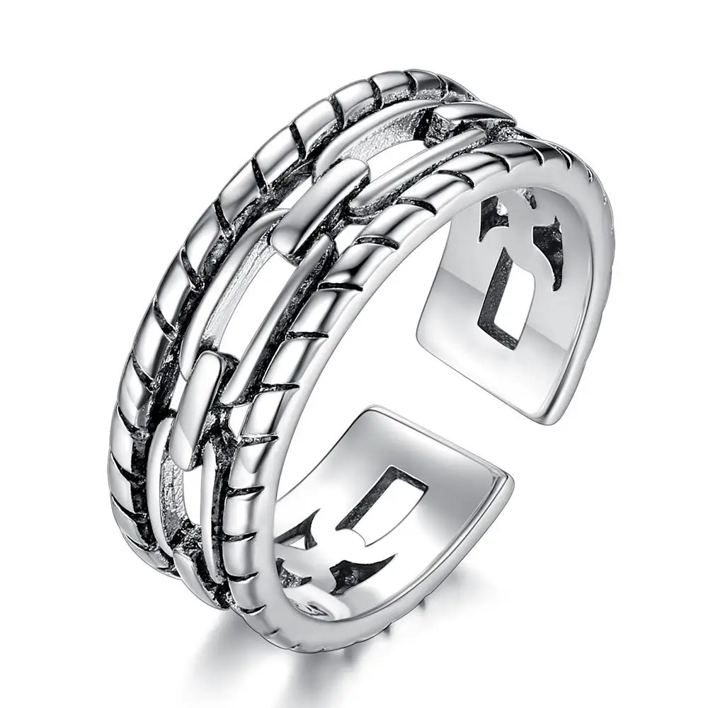 Antique Silver Twist Open Ring for Women Ethnic Jewelry - Image 5