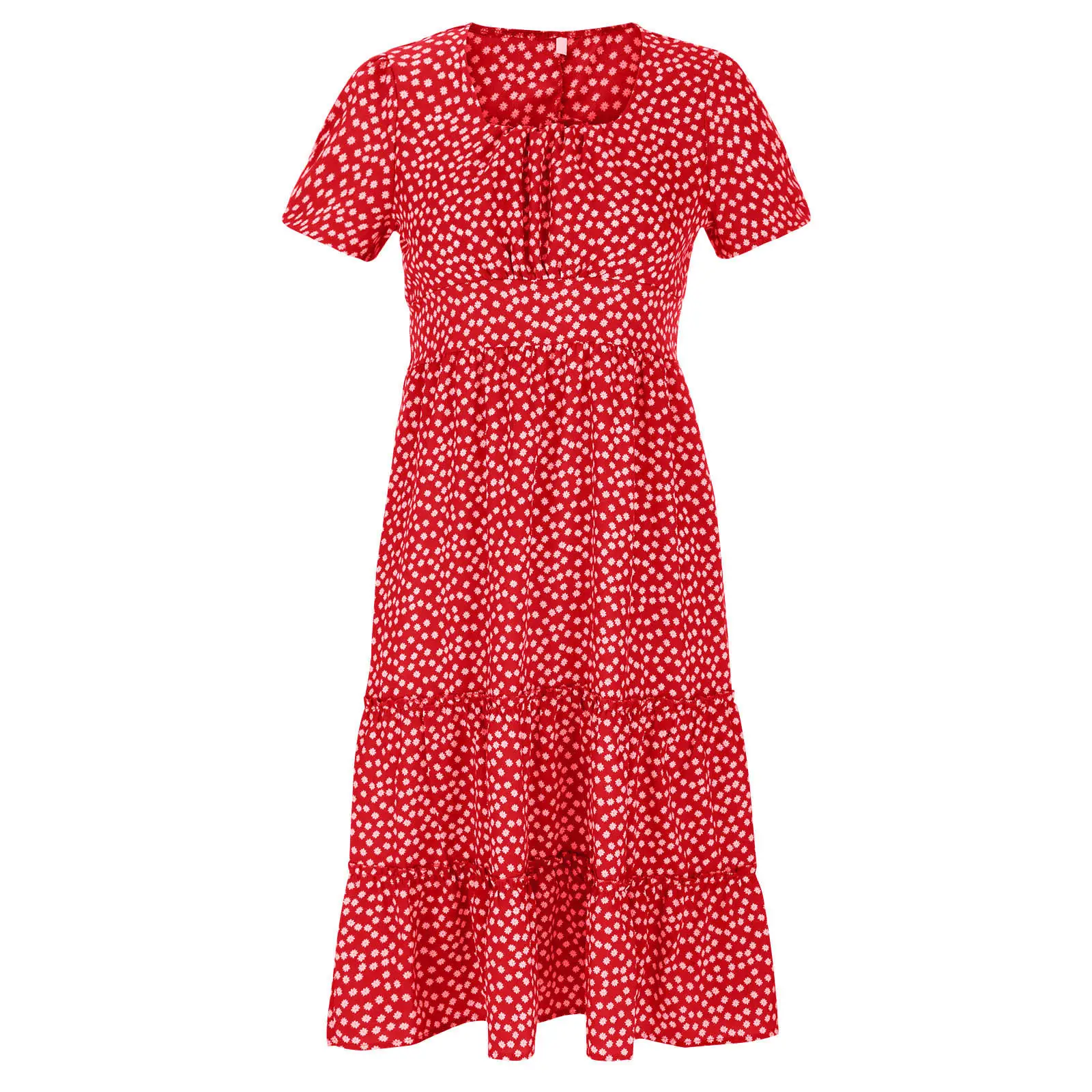 Green Floral Bubble Collar Dress for Women - Image 13
