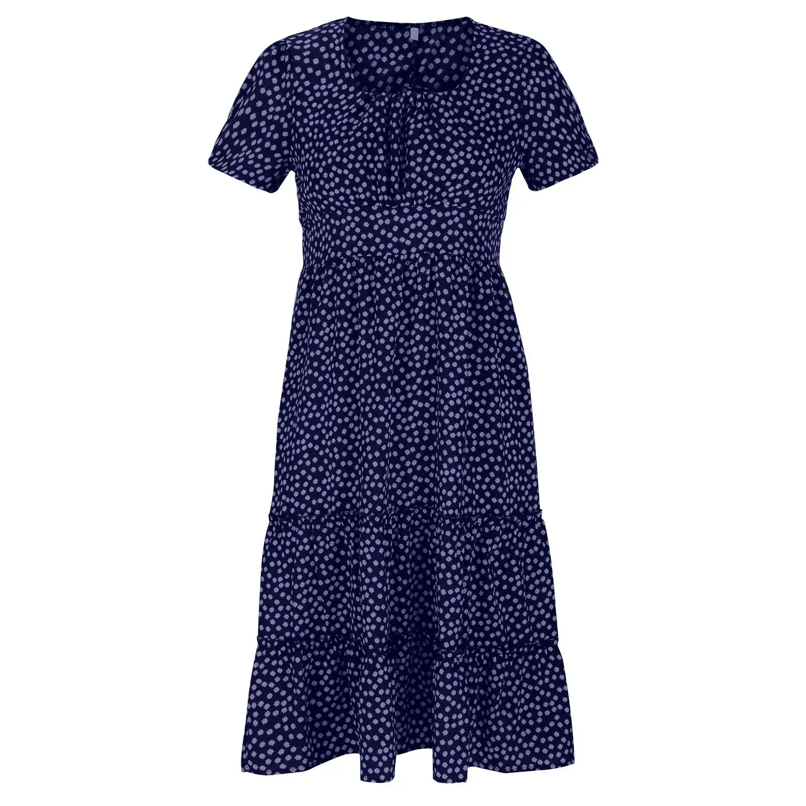 Green Floral Bubble Collar Dress for Women - Image 14