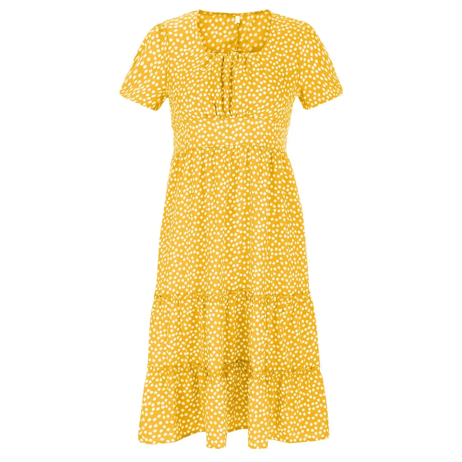 Green Floral Bubble Collar Dress for Women - Image 15