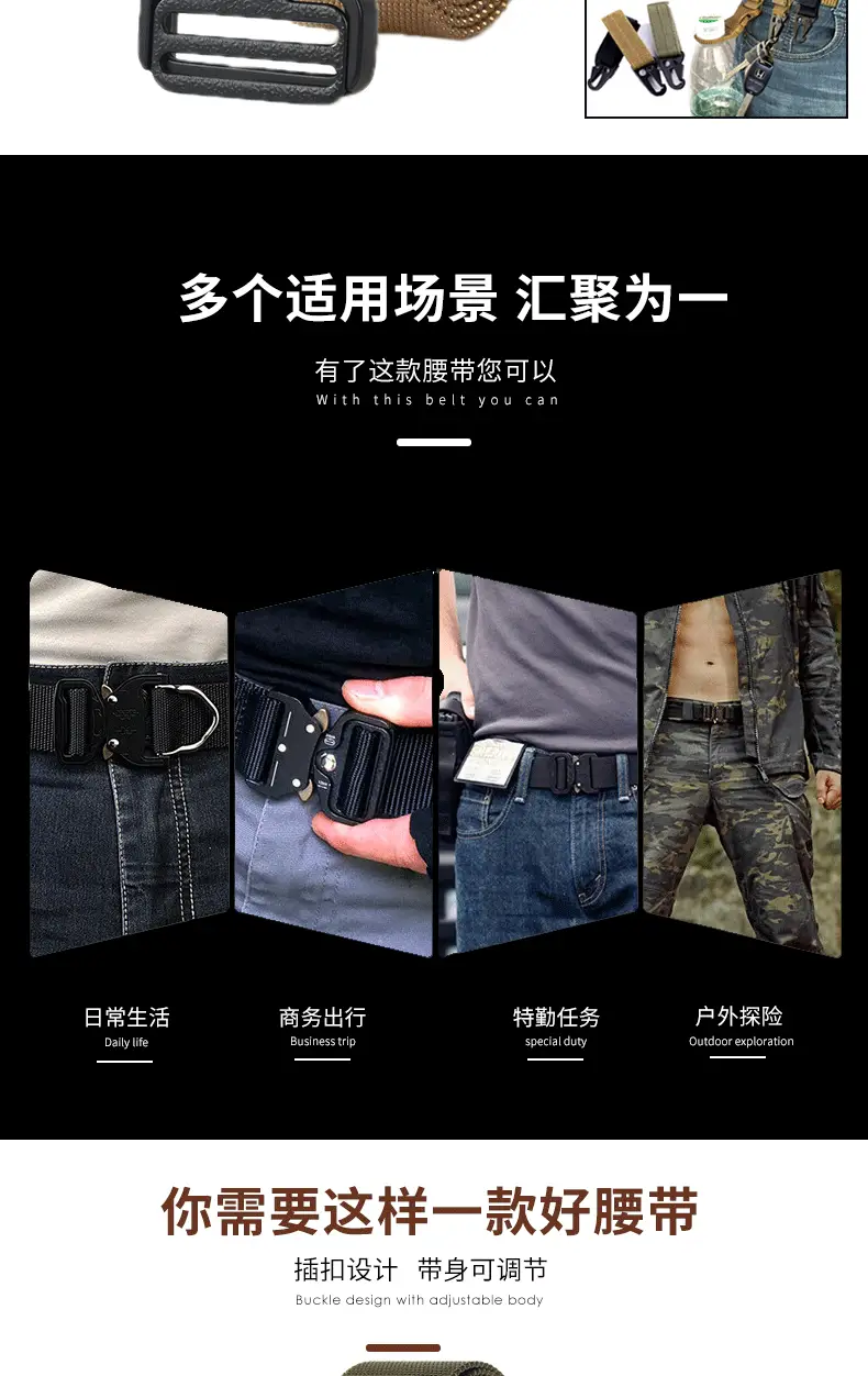 Zinc Alloy Cobra Buckle Tactical Belt for Men β feature 3