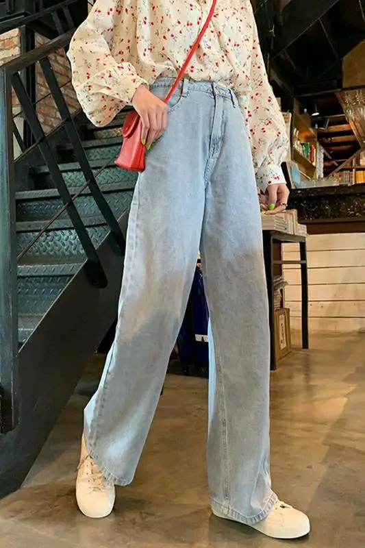 Women Wide Leg Jeans 2020 Summer High Waist Straight Drop - Image 6