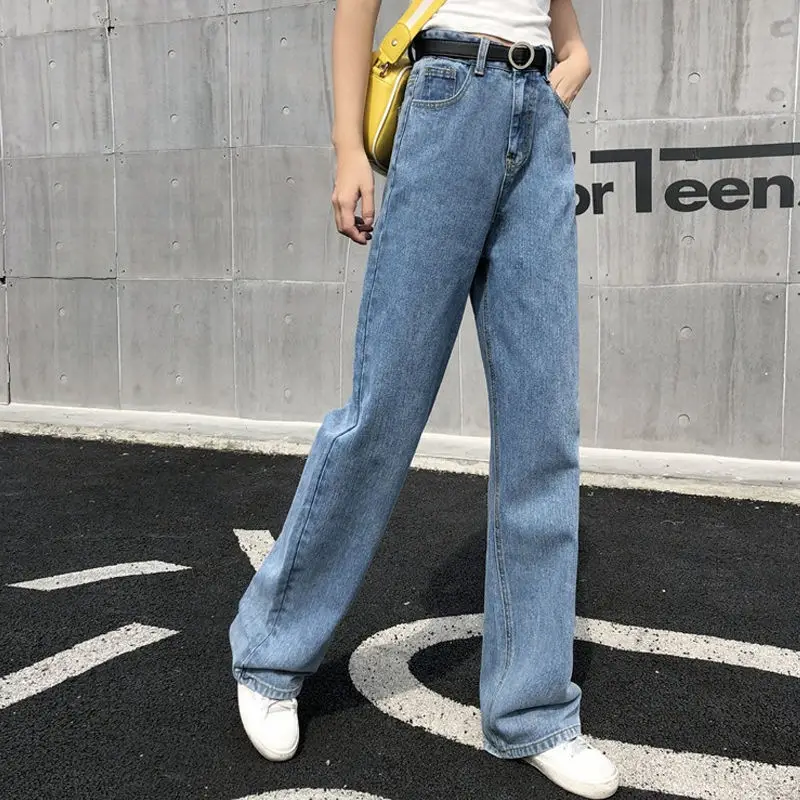 Women Wide Leg Jeans 2020 Summer High Waist Straight Drop - Image 2