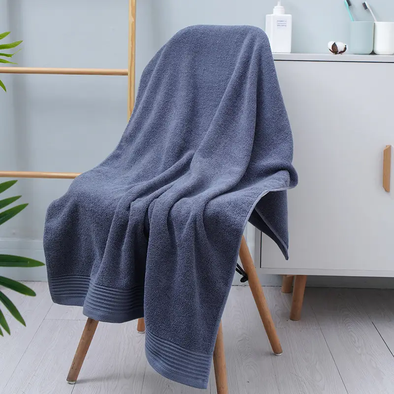 Pure Cotton Bath Towel 70x140 Thickened Soft Absorbent - Image 2