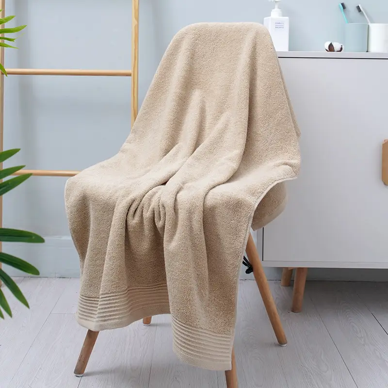 Pure Cotton Bath Towel 70x140 Thickened Soft Absorbent - Image 3