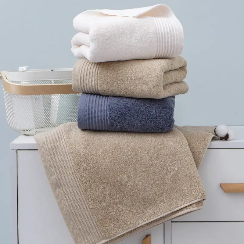 Pure Cotton Bath Towel 70x140 Thickened Soft Absorbent - Image 4
