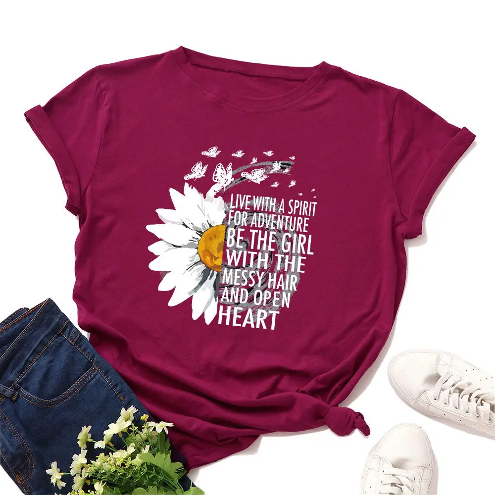 Women Sunflower Graphic T-Shirt Grey Loose Fit