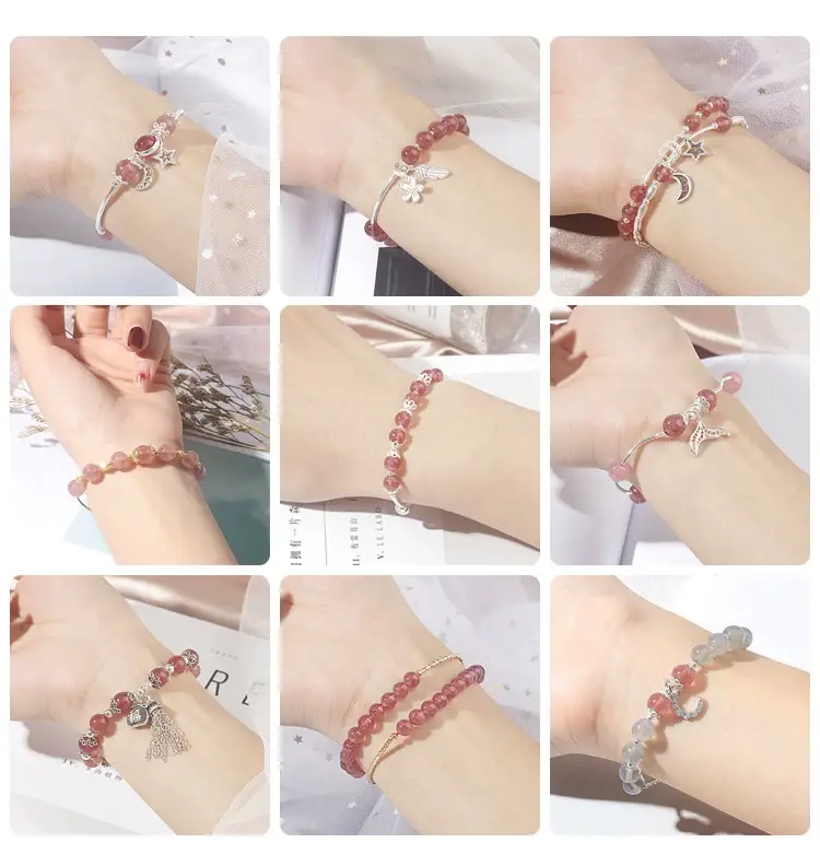 Fresh Pink Korean Style Crystal Bracelet for Women — feature 5