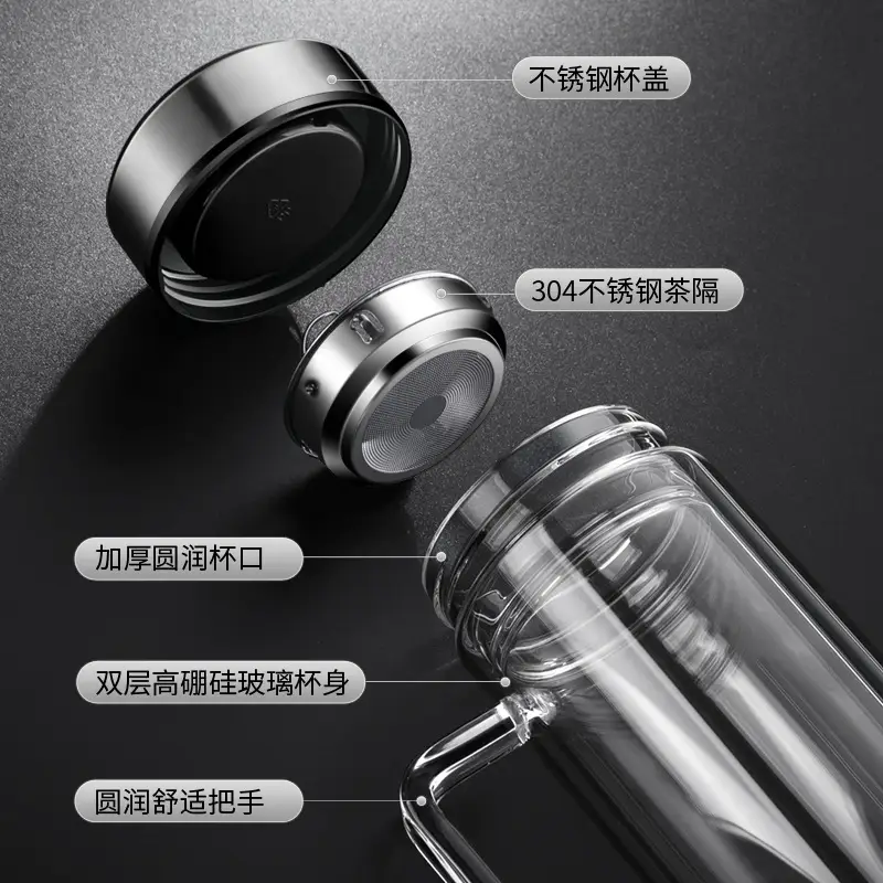 Double Glass Bubble Cup High Temp Glass Cup Wholesale