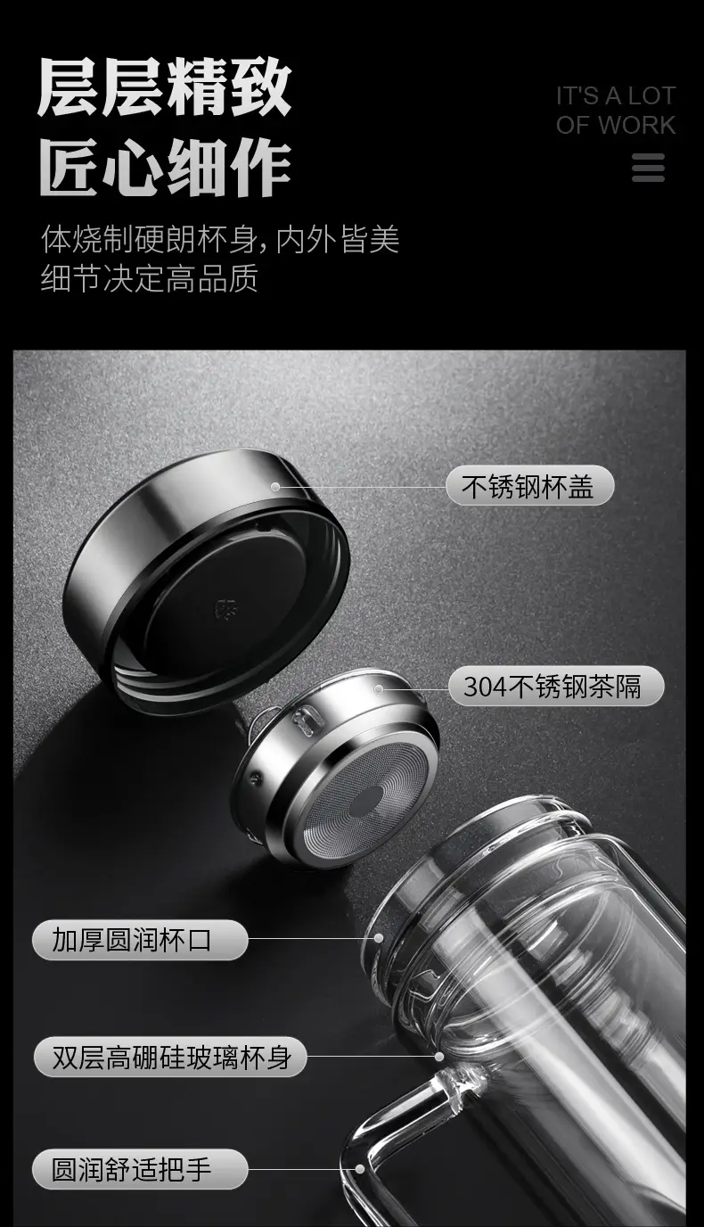 Double Glass Bubble Cup High Temp Glass Cup Wholesale — feature 7