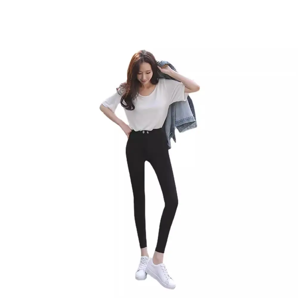 Women Fleece Lined Black Tight Waist Pants 2025 - Image 27