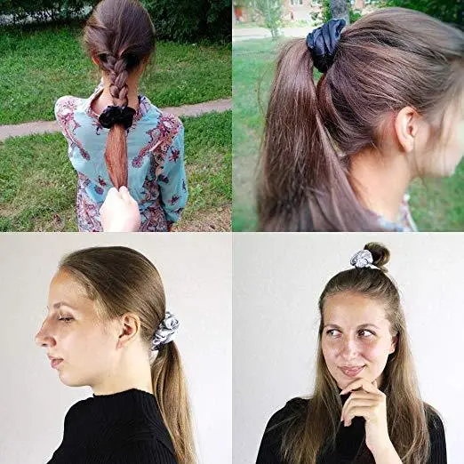 Shiny 22mm Silk Hair Scrunchie Large — feature 11