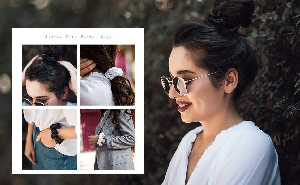 Shiny 22mm Silk Hair Scrunchie Large — feature 8