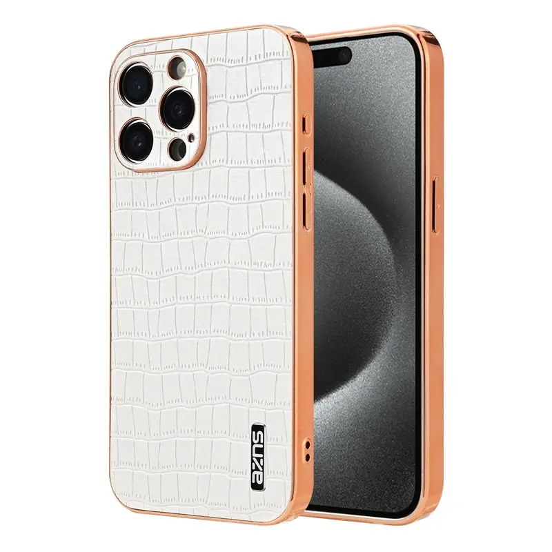 Apple iPhone 17 Pro Max Croc Leather Mobile Case - Image 2