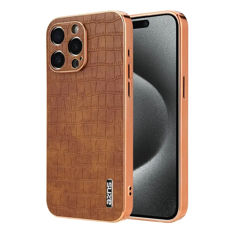 Apple iPhone 17 Pro Max Croc Leather Mobile Case - Image 3