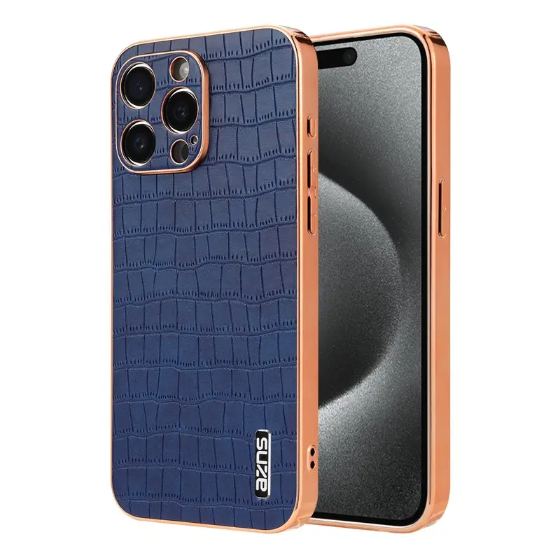 Apple iPhone 17 Pro Max Croc Leather Mobile Case - Image 4