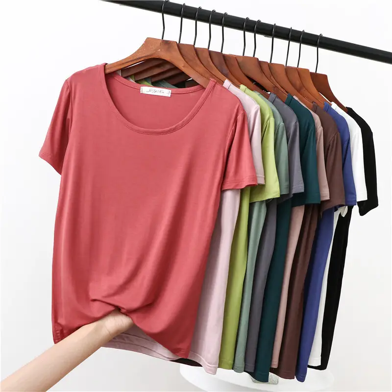 Women's Korean Style Loose T-Shirt Modal Short Sleeve