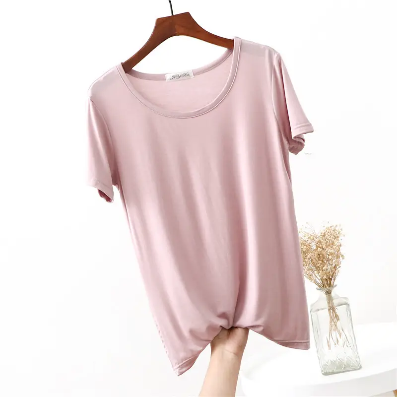 Women's Korean Style Loose T-Shirt Modal Short Sleeve