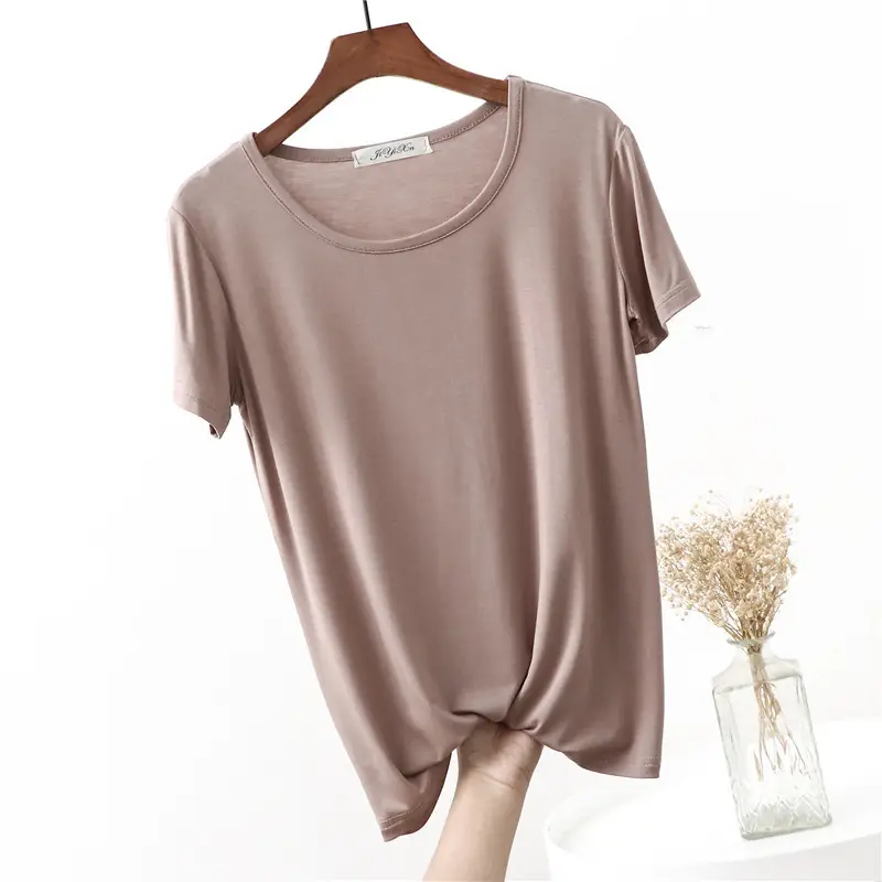 Women's Korean Style Loose T-Shirt Modal Short Sleeve