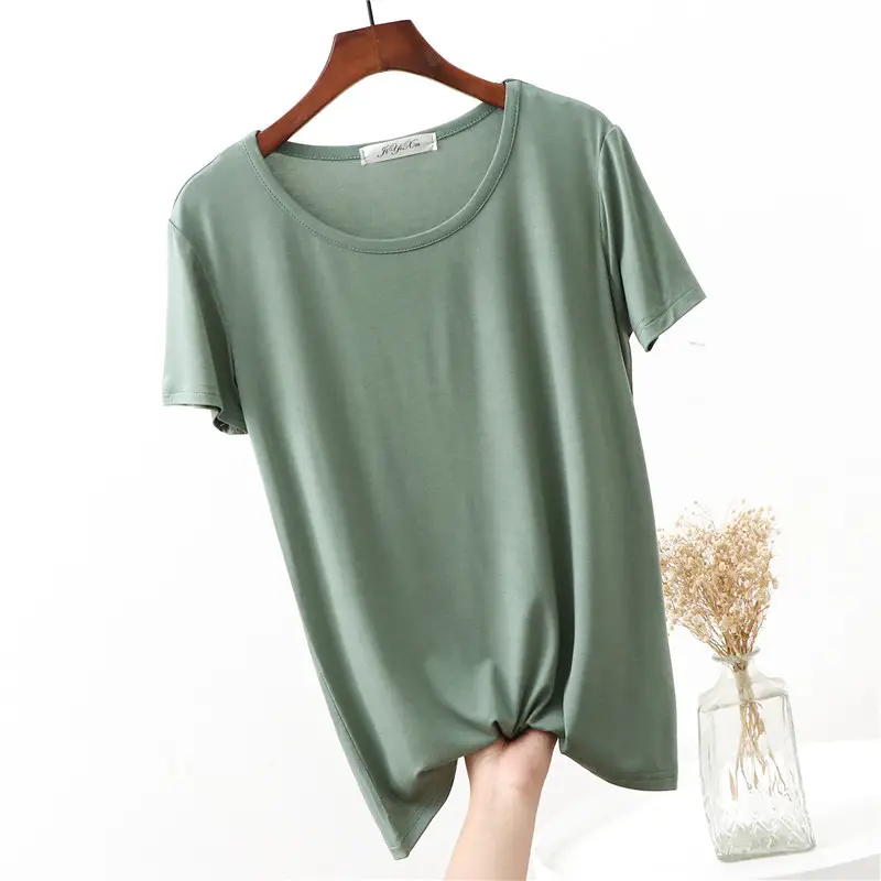 Women's Korean Style Loose T-Shirt Modal Short Sleeve