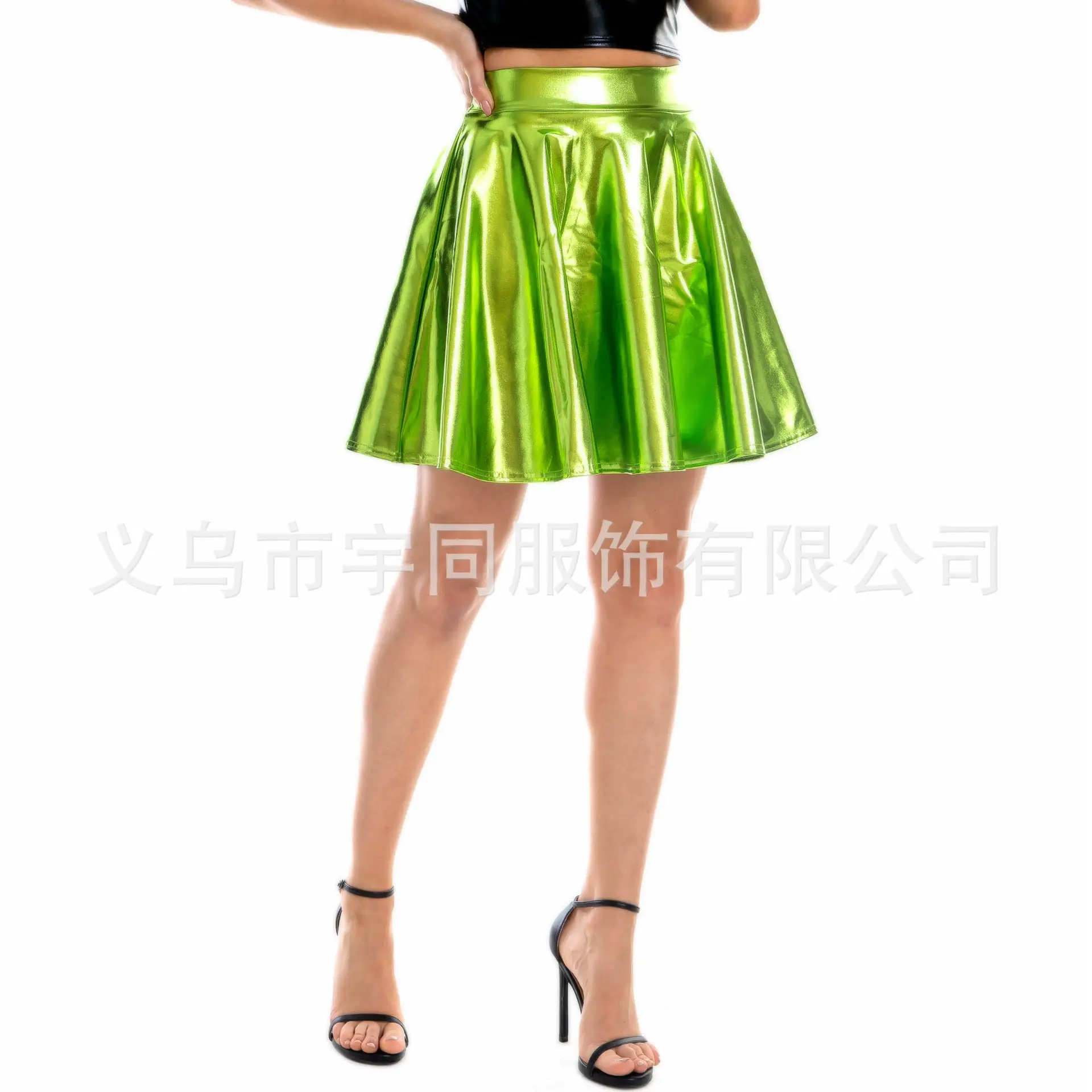 Pink Pleated Swing Skirt for Women Large Size - Image 6