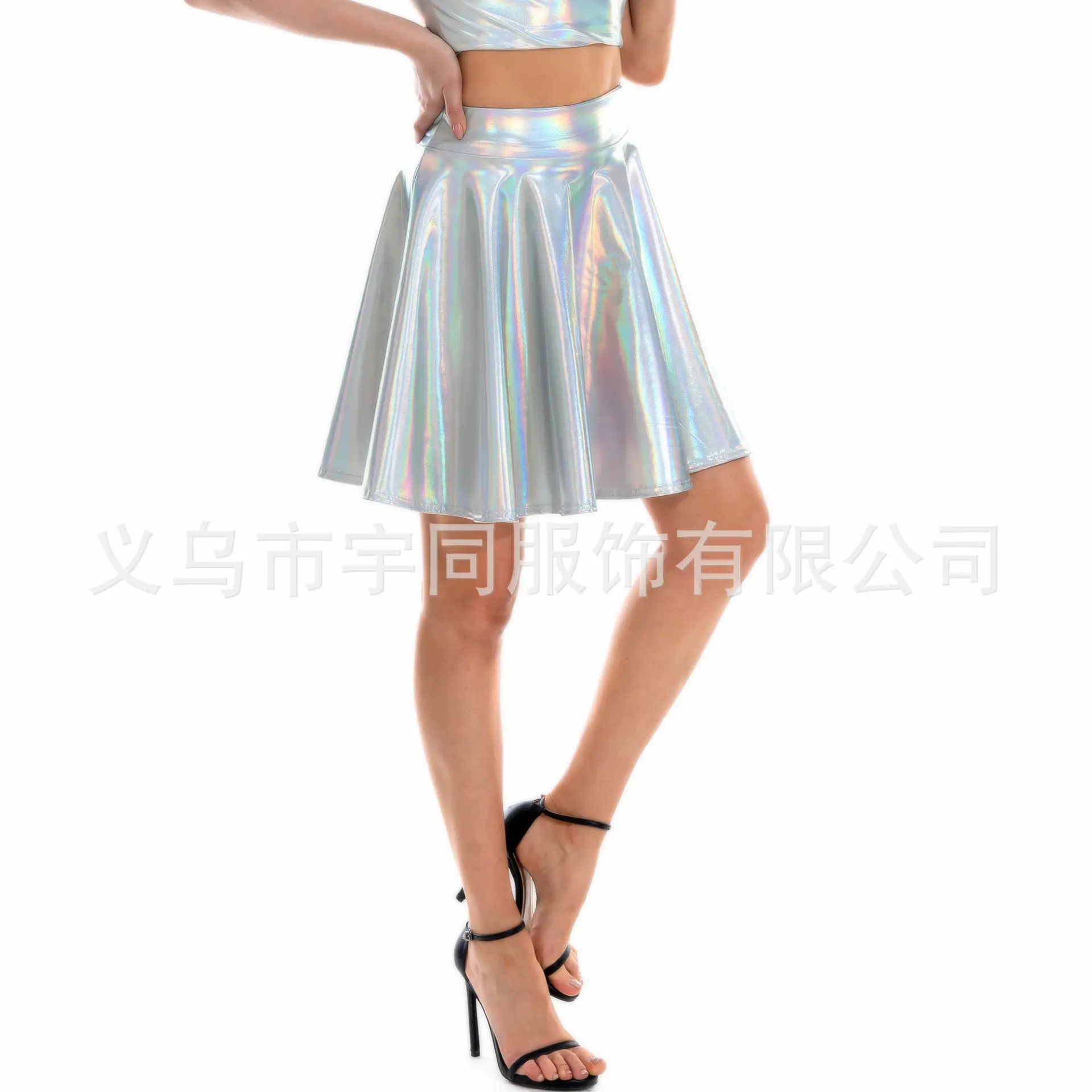 Pink Pleated Swing Skirt for Women Large Size - Image 7