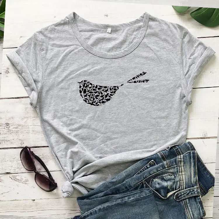 Yellow Butterfly Print T-Shirt Short Sleeve