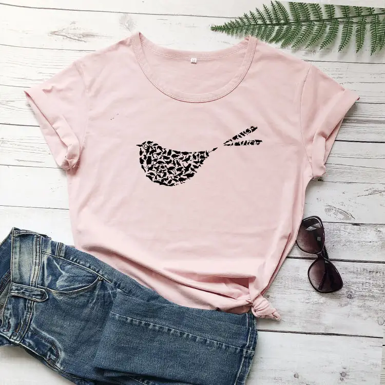 Yellow Butterfly Print T-Shirt Short Sleeve