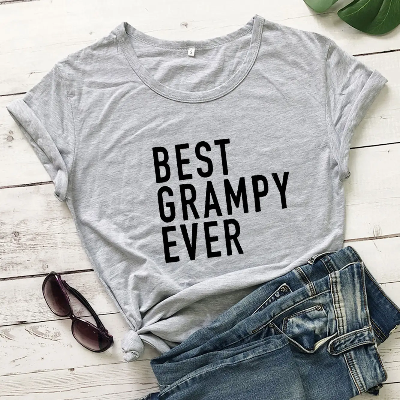 Best Grampy Ever T-Shirt Grey Short Sleeve - Image 3