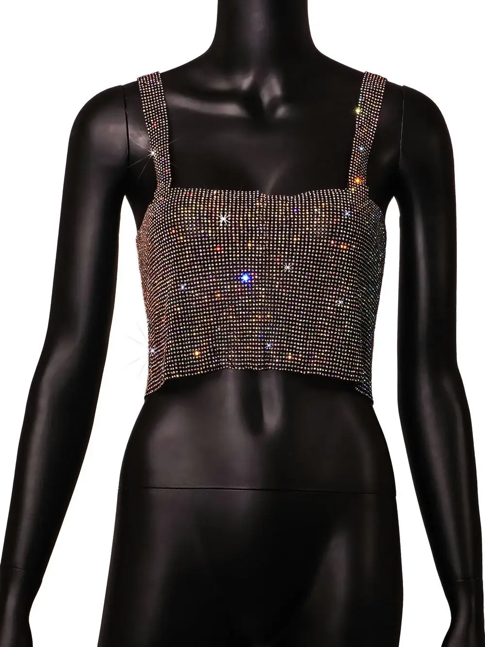 Green Rhinestone Backless Top for Women - Image 10