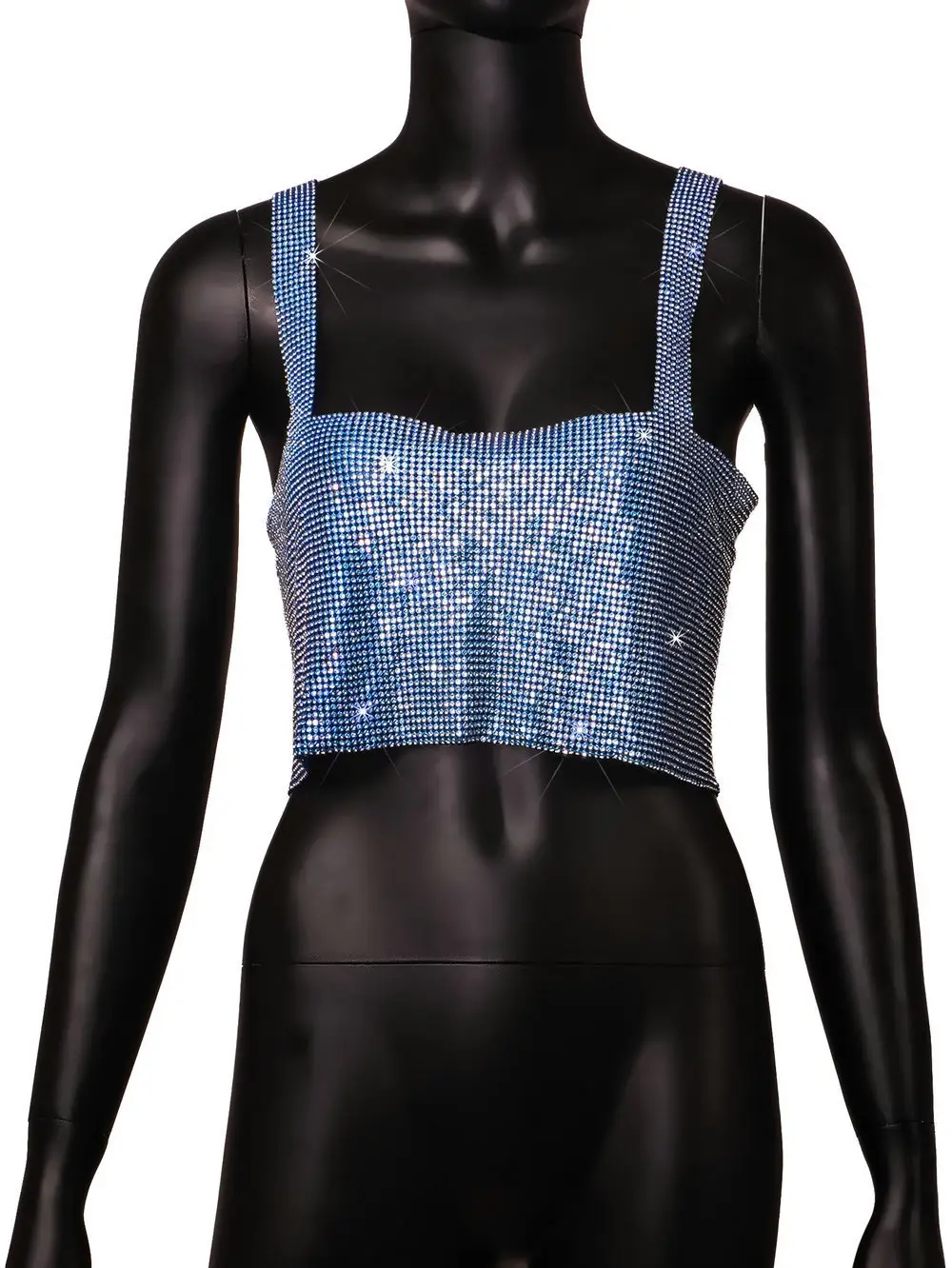 Green Rhinestone Backless Top for Women - Image 8
