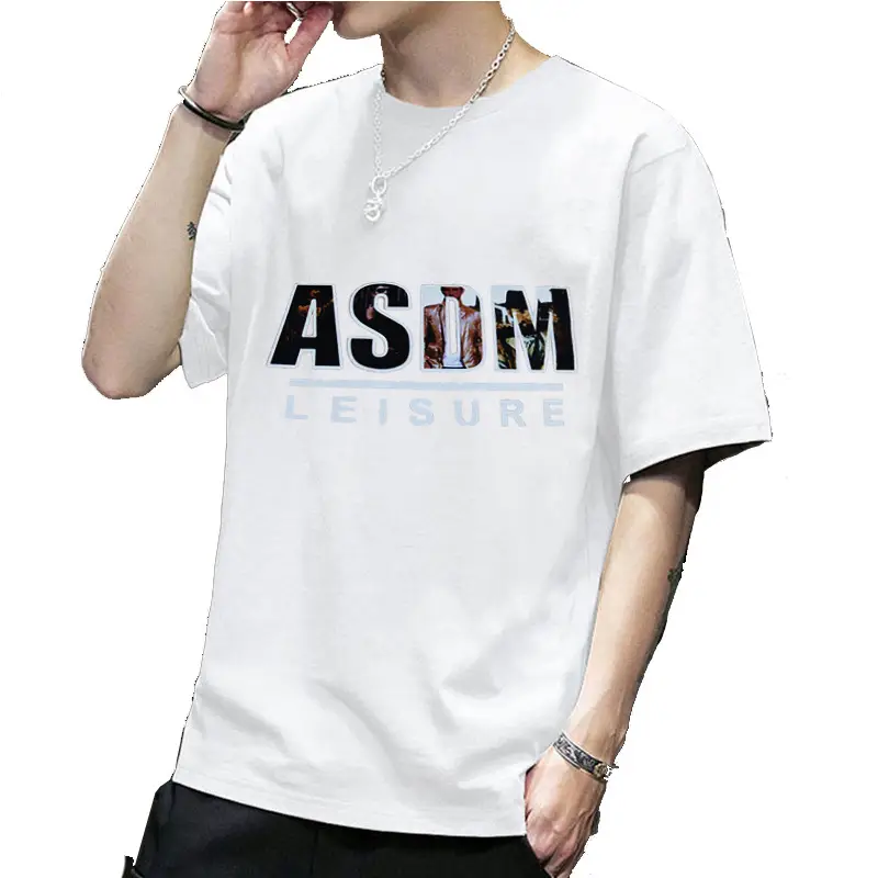 Men Korean Style Black T-Shirt Super Hot Print Loose Fit