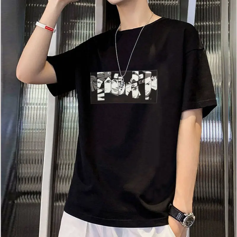 Men Korean Style Black T-Shirt Super Hot Print Loose Fit