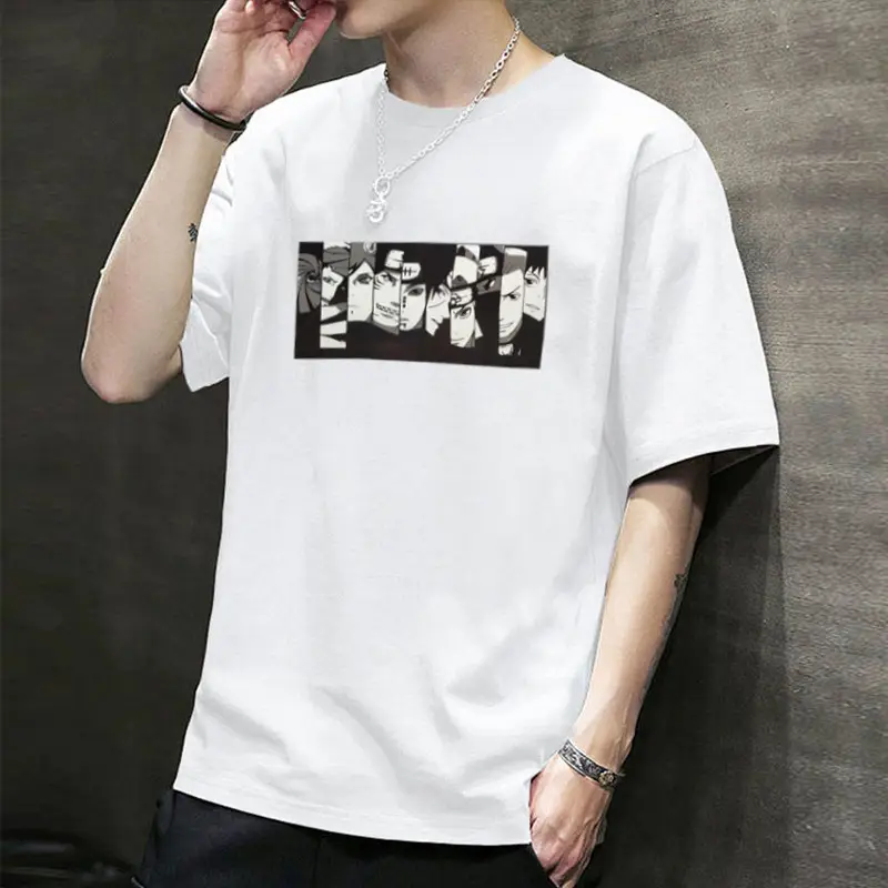Men Korean Style Black T-Shirt Super Hot Print Loose Fit