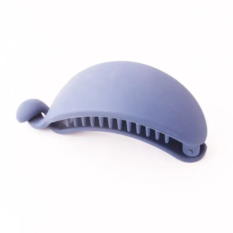 Black Matte Rubber Hair Clip for Ponytail Hold - Image 4