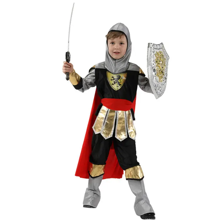 Halloween Little Boy Samurai Costume Red Black Gold - Image 3